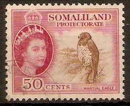 Somaliland Protectorate 1953 50c Brown and rose-carmine. SG143.